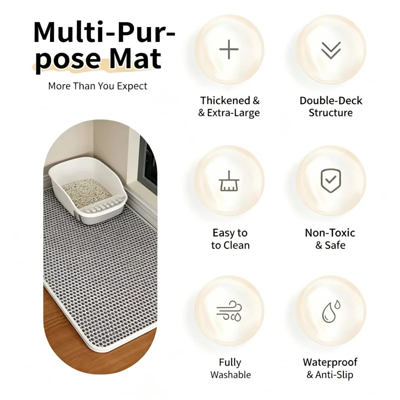 U-Şeklinde Büyük Çift Katmanlı - Cat Litter Mat incelemesi ve fiyatı