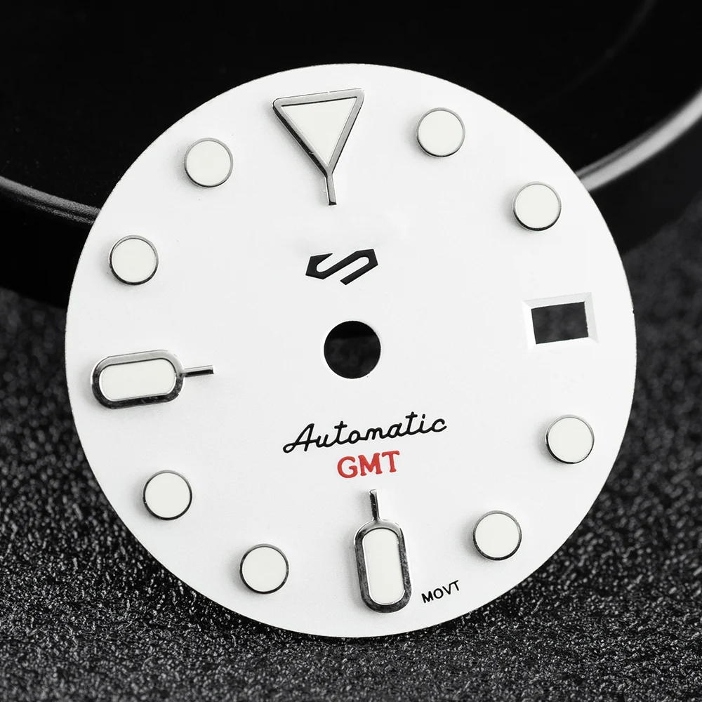 NH34 الطلب 28.5 مللي متر S الطلب GMT مضيئة 4 ساعة الأيدي لحركة NH35/36 تعديل بطلب استبدال أجزاء الساعة