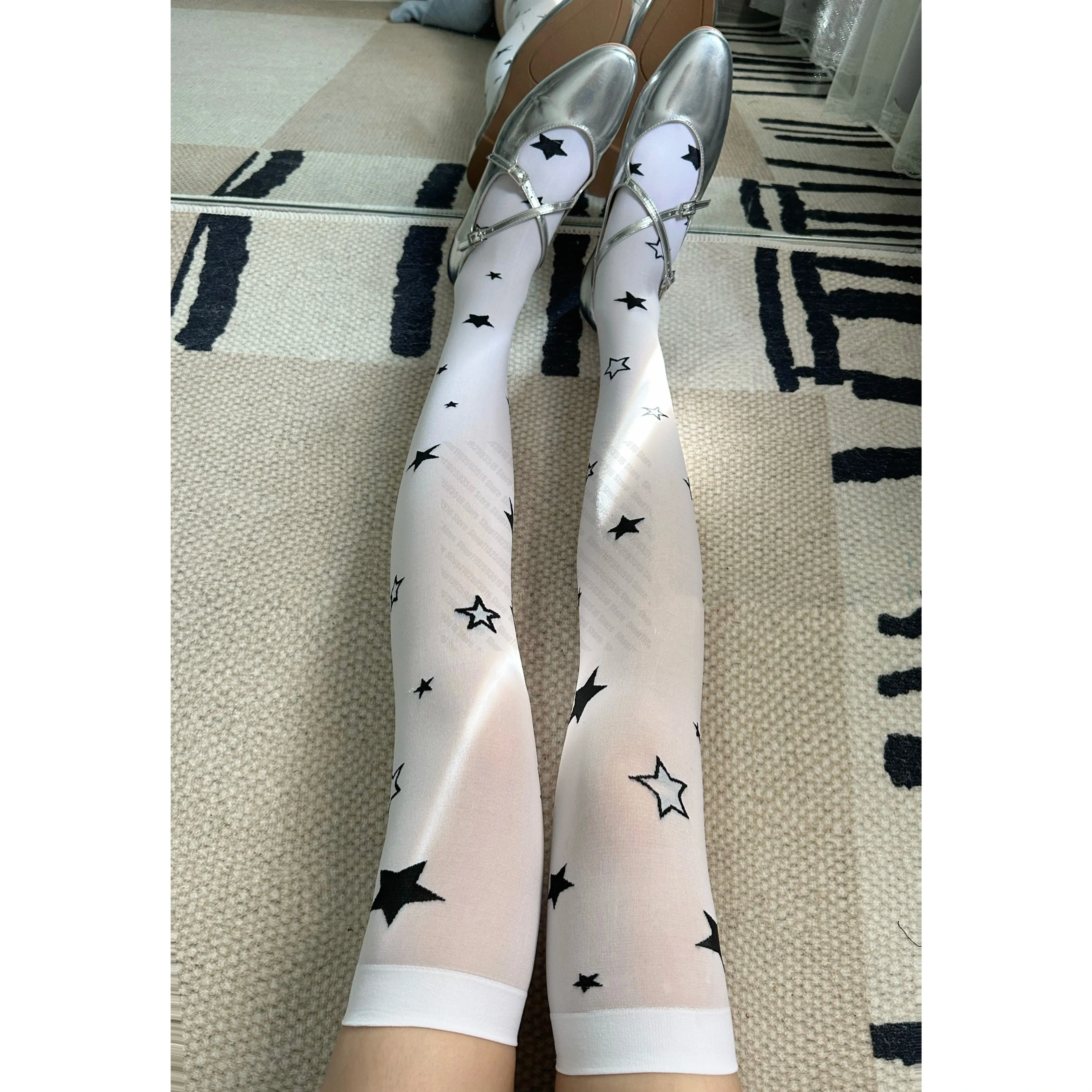 Goth Cosplay Sexy Shoopy Compression Stockings for Women Emo Funny Socks Harajuku Knee High Socks Fetish Pantyhose Lolita Punk