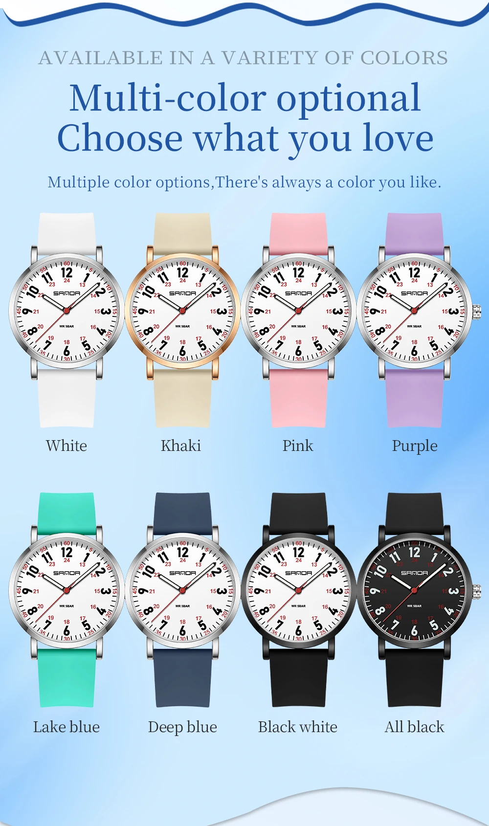SANDA جديد 3267 ساعة كوارتز عصرية فاخرة للطلاب مقاومة للماء ومزاج بسيط كاجوال للنساء