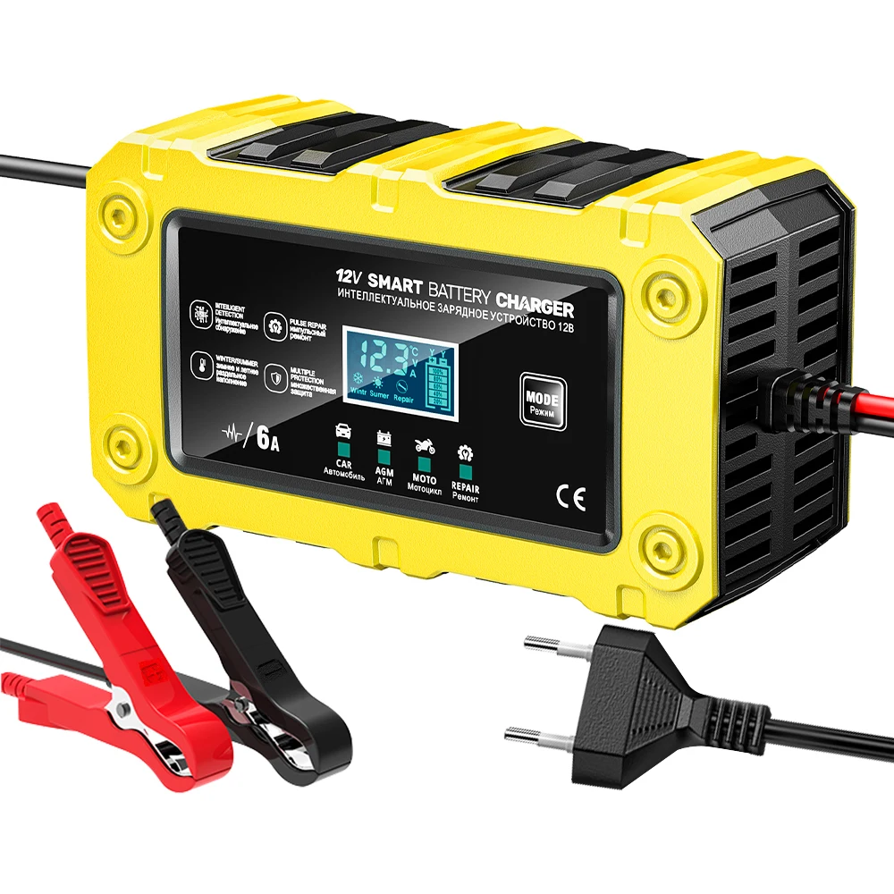 

Автомобиль RV Грузовик Прицеп Мотоцикл Внедорожник Интеллектуальная зарядка аккумулятора 12 В 6 А Интеллектуальный импульсный ремонт Техническое обслуживание Многофункциональный свинцово-кислотный