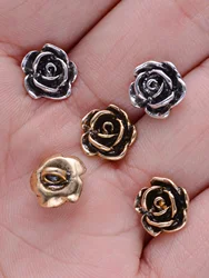 7/20/50pcs/Pack Vintage Rose Flower Metal Buttons For Shank Woolen Coat Dress DIY Shoes Hats Decor Buttons Sewing Accessories