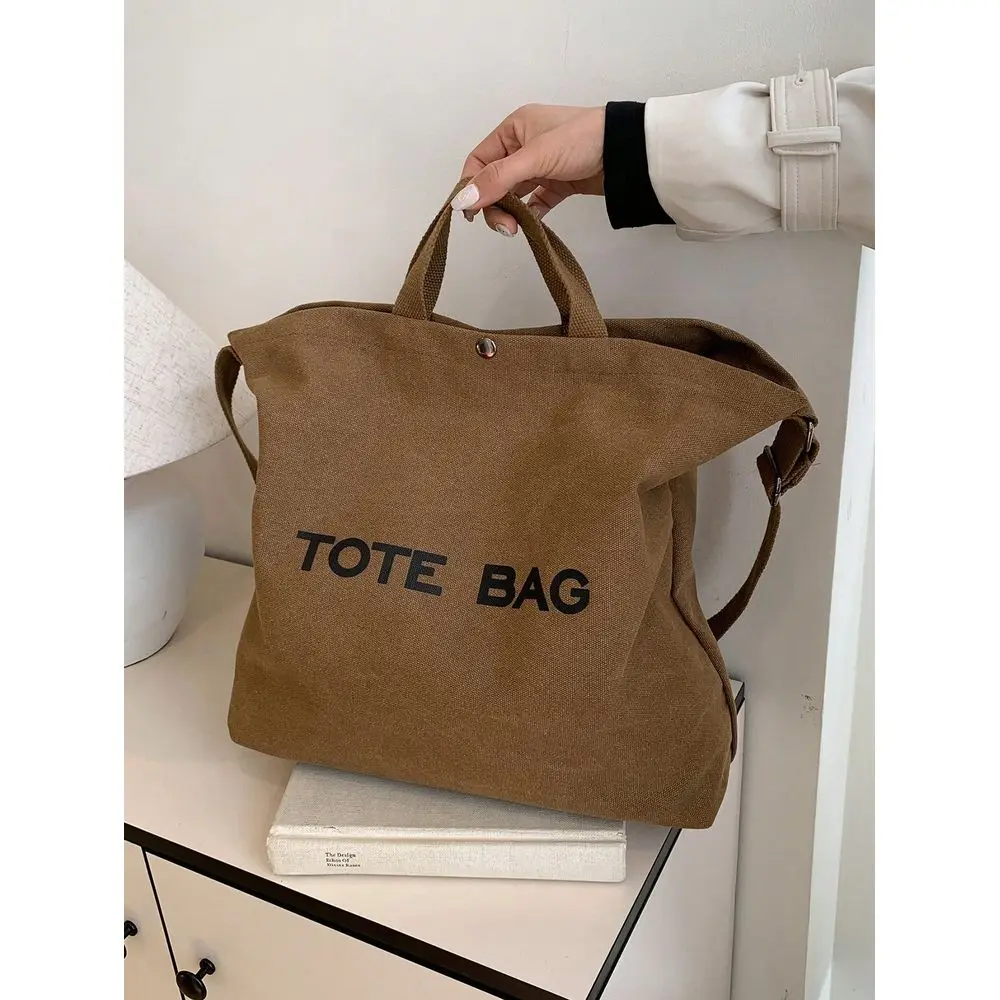 

Capacity Tote Bag For Women, Fashionable Letter Print Canvas Handbag, Mothers Commuter Shoulder Bag. Simple Lightweight Large C
