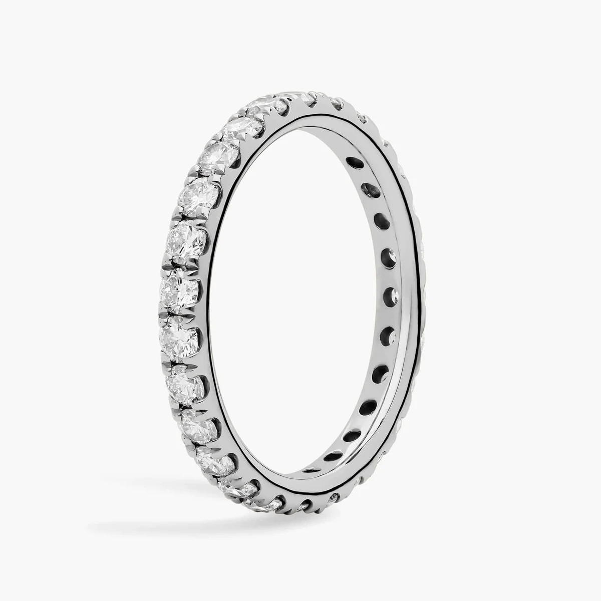 Pavé Full Diamond Eternity Ring In 9K 10K 14K 18K Solid Gold Round Cut Lab Grown Diamond Jewelry Eternity Band Ring Fine Jewelry