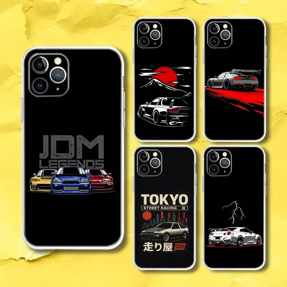 

Sports Drift J-JDM Racing Cars Phone Case For iPhone 17,16,15,11,12,14,13 Pro Max Plus Mini X,XS,XR,7,16E Air Transparent Cover