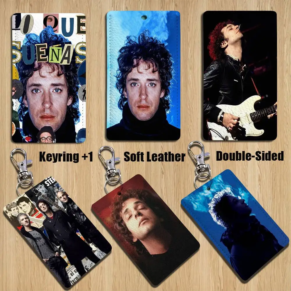 

G-Gustavo Soda CeratiS Rectangle ID Card Case Keychain Access Card Bag Key Tag Ring Leather Card Holder Key Ring Access