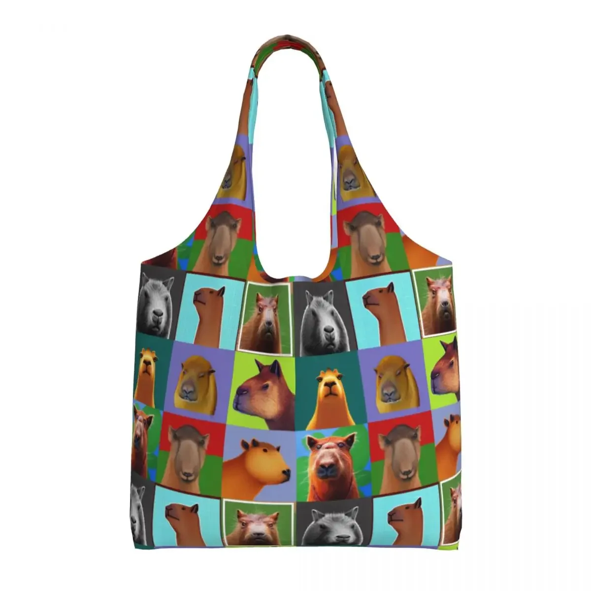 Personalizado capivara bonito animais populares sacolas de compras reutilizáveis compras lona shopper bolsa ombro fotografia bolsas