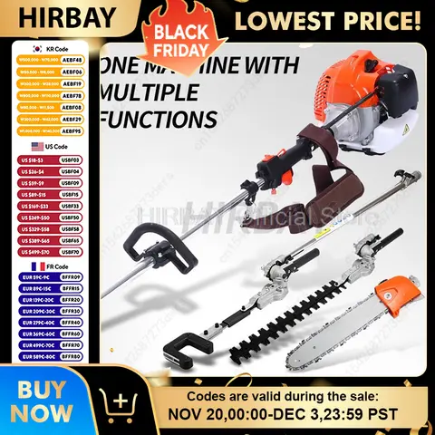 Cordless Garden Tool Combination Set With Pole Saw Pruner Hedge Trimmer Brush Cutter And Fruit Picker For Tree Trimming And Lawn