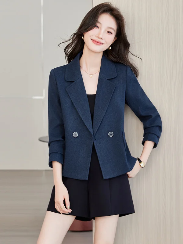 Women's Woolen Suit Jacket Casual Versatile Small Size Westwear Autumn Winter New Style High Quality Elegant Commute Wind