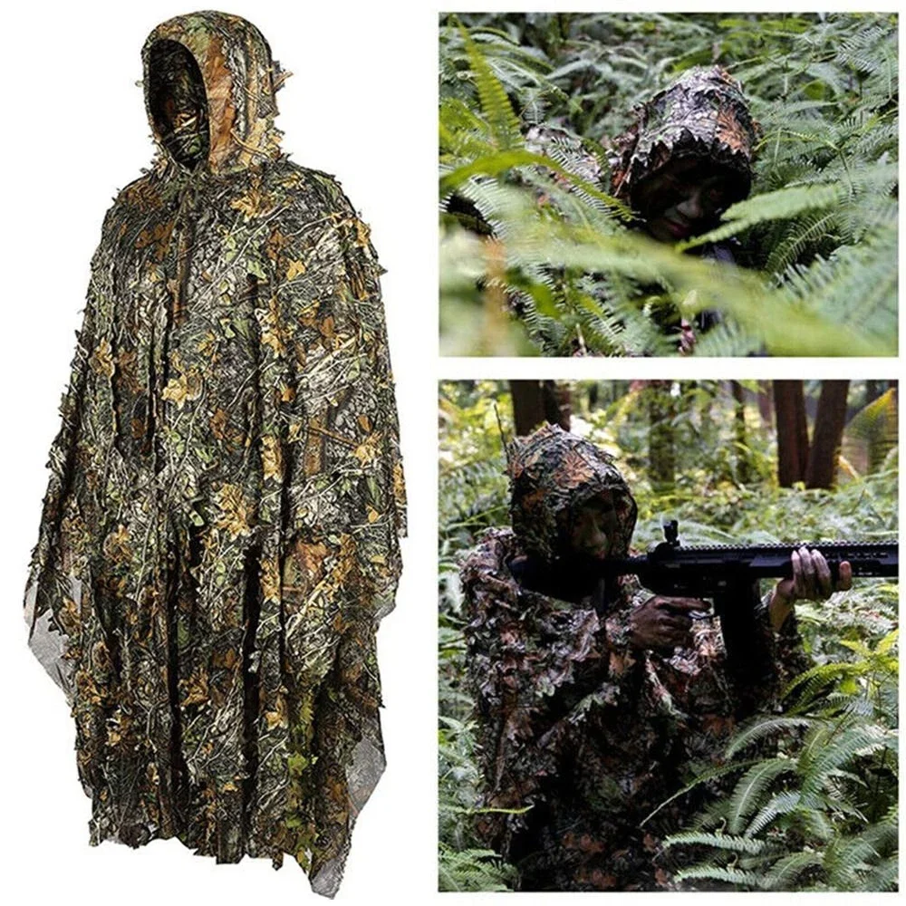 

3D Ghillie hunting clothes 3D Camouflage Clothing Woodland Poncho for Hunting Wildlife Photography Costumes combat suit