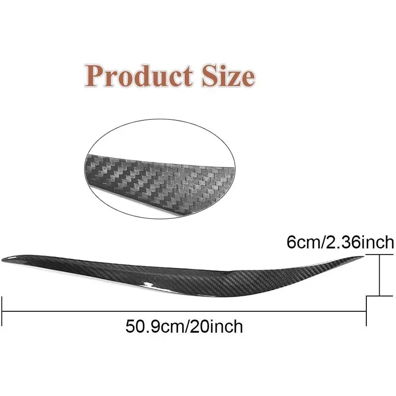 Trim Carbon Fiber Eyelid Sticker Decal for BMW F87 M2 F22 F23 220i 228i M Sport Coupe 2-Door 2014-2019 Front Headlight Eyebrow