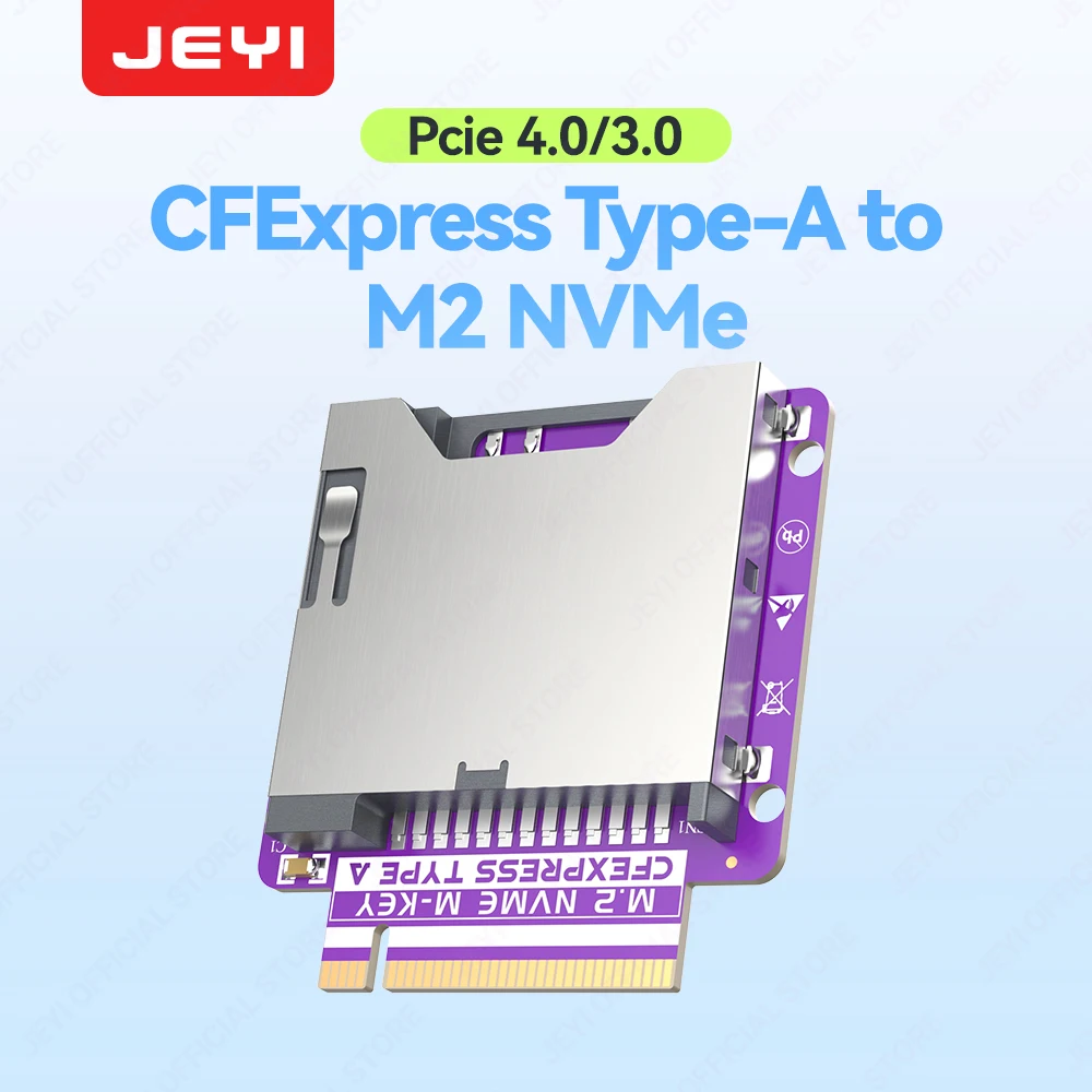 

JEYI CFExpress Type-A to M.2 NVMe Adapter Card,Tool-Free PCIe Converter with Automatic Spring-back,Reader for Fast Data Transfer