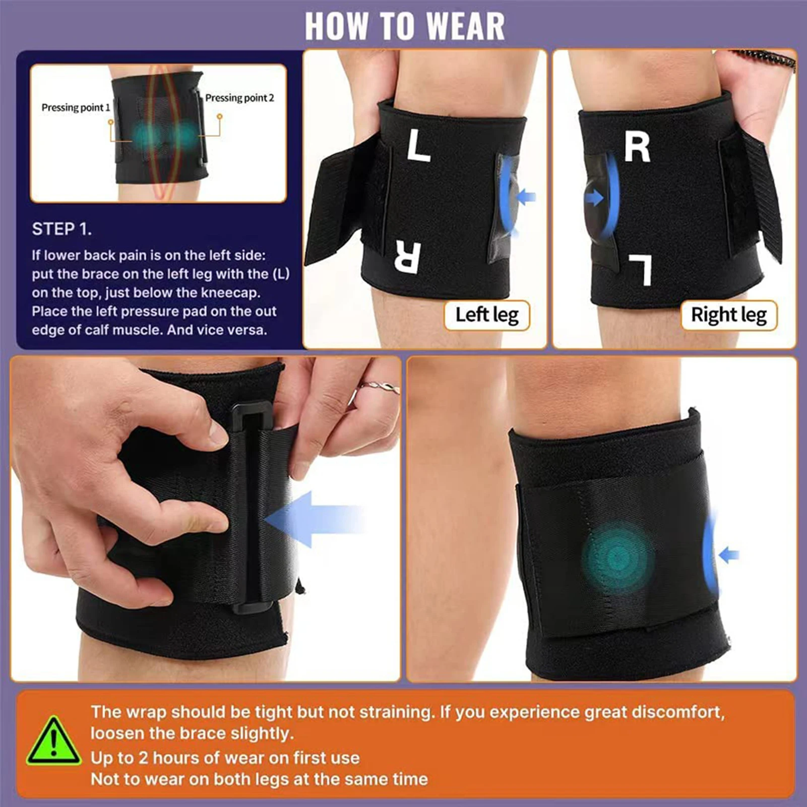 Magnetische Knie Ärmeln Therapeutische Klammer Punkt Pad Kneepad Bein Schwarz Druck Klammer Akupressur Ischias Nerv Gesundheit Pflege Werkzeug