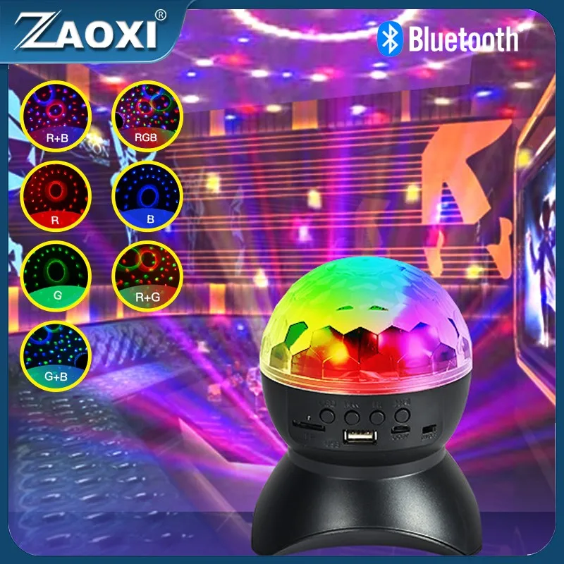 

DJ Speakers Disco Ball Wireless Bluetooth Music Rotating Stage Light RGB Strobe Laser Projector USB Rechargeable Party Light