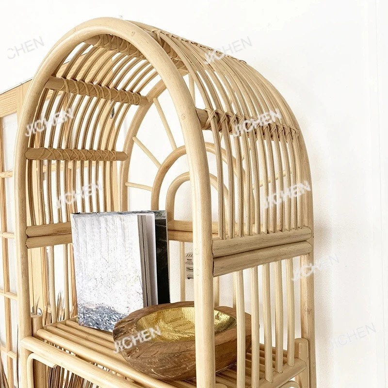 Estante de vime, prateleira do chão ao teto, armário de armazenamento, multicamadas, nórdico, videira real, cama de casa e estante de armazenamento simples