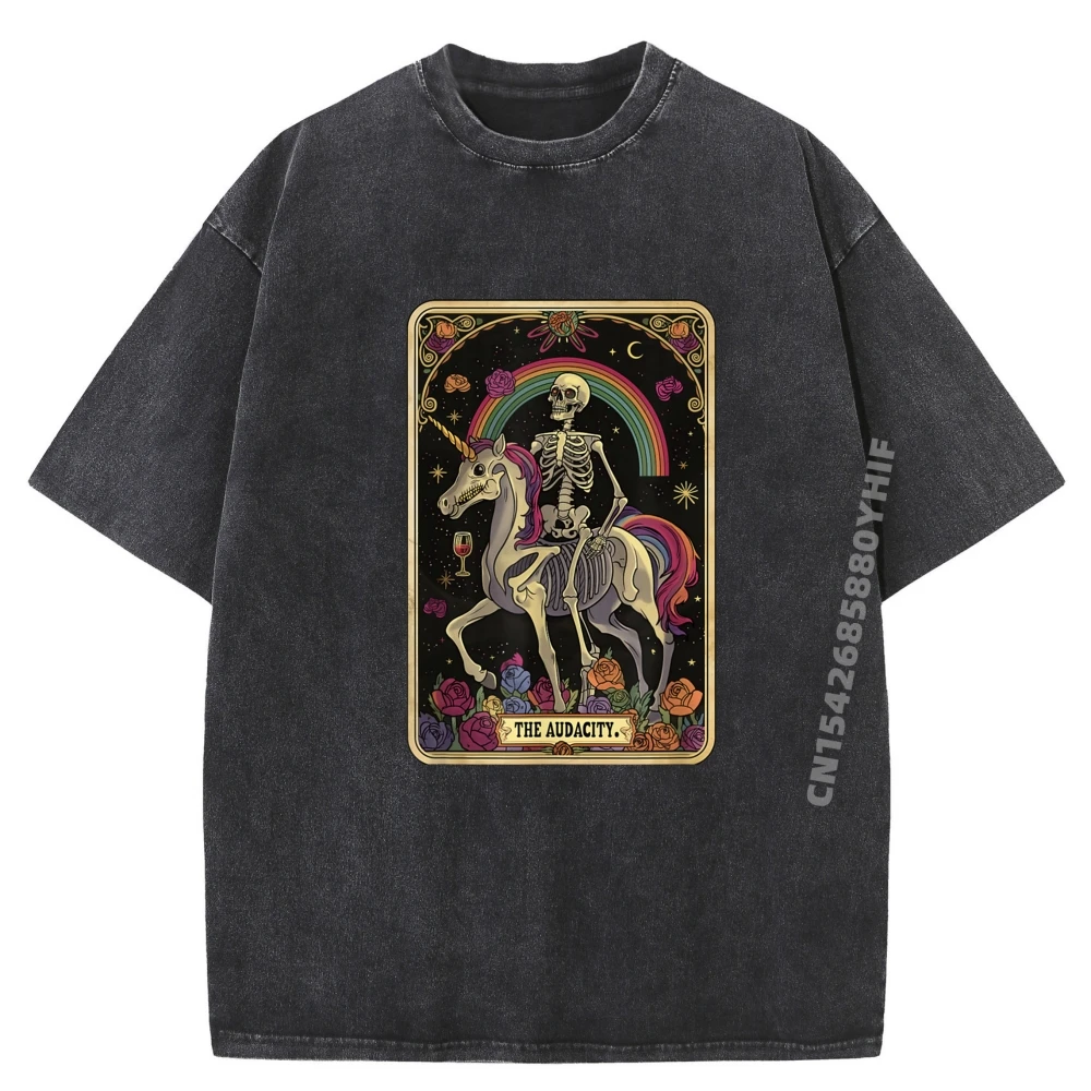 

Топы и футболки The Audacity Skeleton Карта Таро Графические футболки Мужские забавные крутые модные футболки Мужская футболка в уличном стиле