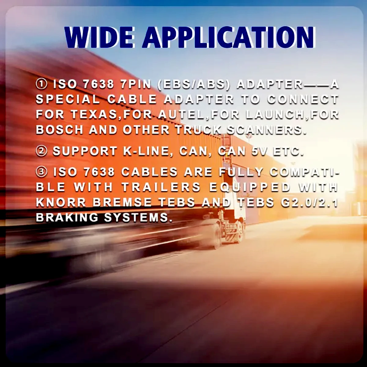لمقطورة ISO 7638 ABS EBS Obd محول التشخيص لـ Autocom/Autel/LUANCH الماسح الضوئي لشاحنة Bosch/Wabco كابل التشخيص Obd2 #6