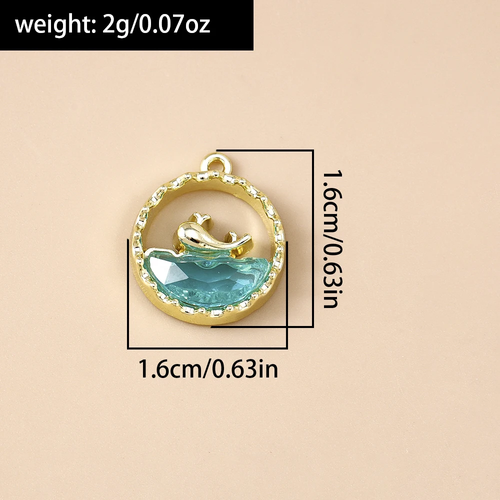 Leslie 5 Stück exquisite blaue Ozeanwal-Charms für Anhänger, Ohrringe, Halskette, Armband, DIY-Schmuckherstellung, Zubehör, Basteln – Detail 1