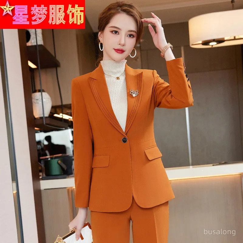 Business Wear Female Temperament and Capable Autumn and Winter Suit Suit Sales Real Estate Sales Work Clothes Hotel Manager Form