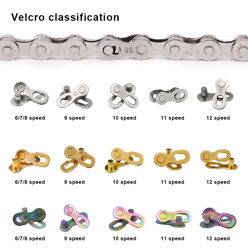 3 Pair Bicycle Chain Link Connector Joints Magic Buttons Colorful Reusable Bike Chain Connector Lock For 6/7/8/9/10/11/12 Speed