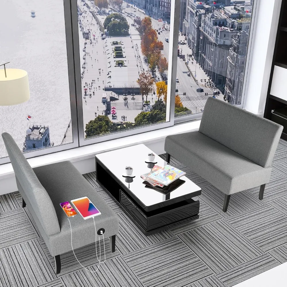 أريكة مخملية مدمجة مع منفذ USB للمساحات الصغيرة، مثالية لراحة غرفة النوم وغرفة المعيشة #3