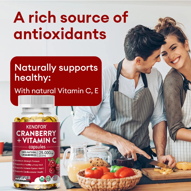 Cranberry-vitamina C para apoiar o coração do coração do coração, para apoiar o coração, para apoiar a saúde do coração, apoiar a saúde do coração