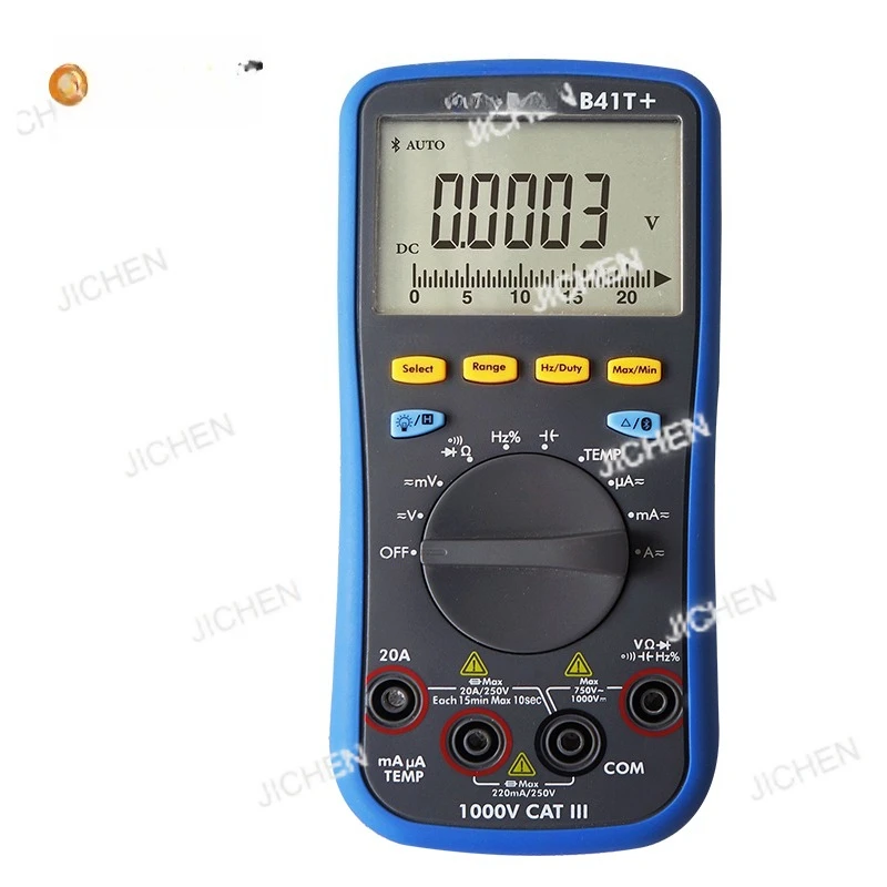 Multímetro digital Bluetooth B41T +, fornece RMS verdadeiro com quatro dígitos e meio Suporte 3 em 1 para gravação offline