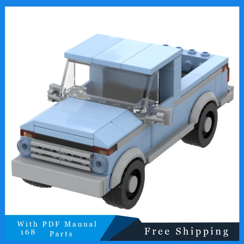 

168 шт. маленький синий городской грузовик, технология, кирпичи, строительный блок, модель, креативная игрушка-дисплей для взрослых и детей, подарок на день рождения, Рождество