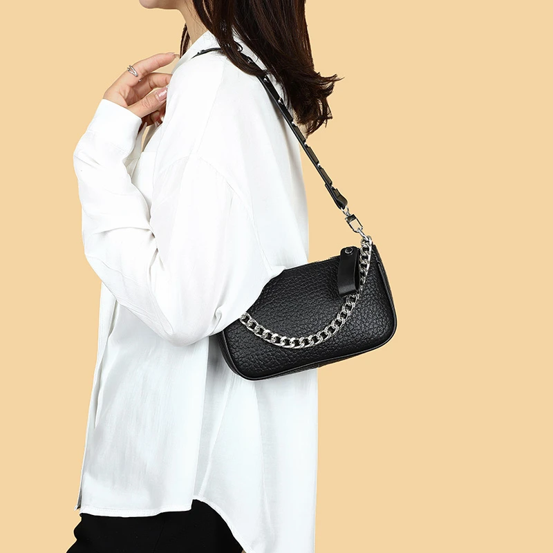 Small Crossbody Bags for Women Genuine Leather Shoulder Bag Female Fashion Chain Messenger Bag Ladies Cowhide Purse and Handbag