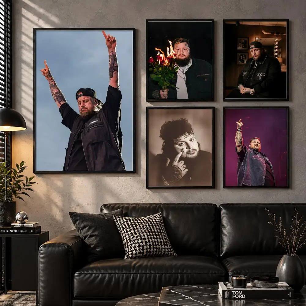 Rapper J-Jelly Roll Poster Wall Art Sticker For Living Bedroom Bar Home Decor Mural Painting Decoration