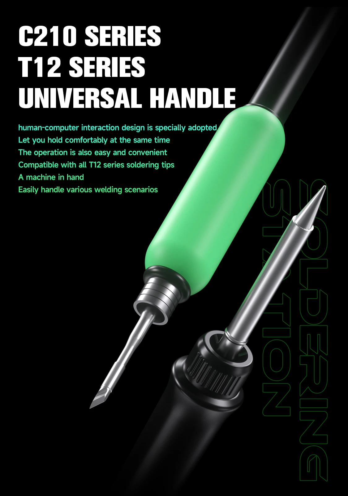 MECHANIC TA-212 Soldering Station Compatible  Soldering Iron Tip 210/T12 Handle Control Temperature Welding Rework Station