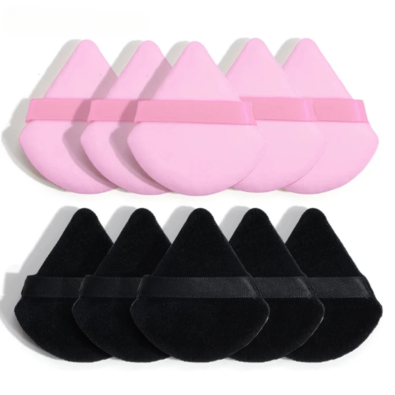 wholesale 10/12 piezas Triángulo Puff de polvo Uso seco y húmedo para polvo suelto Líquido Cosmético Puff de polvo de felpa suave Base de maquillaje