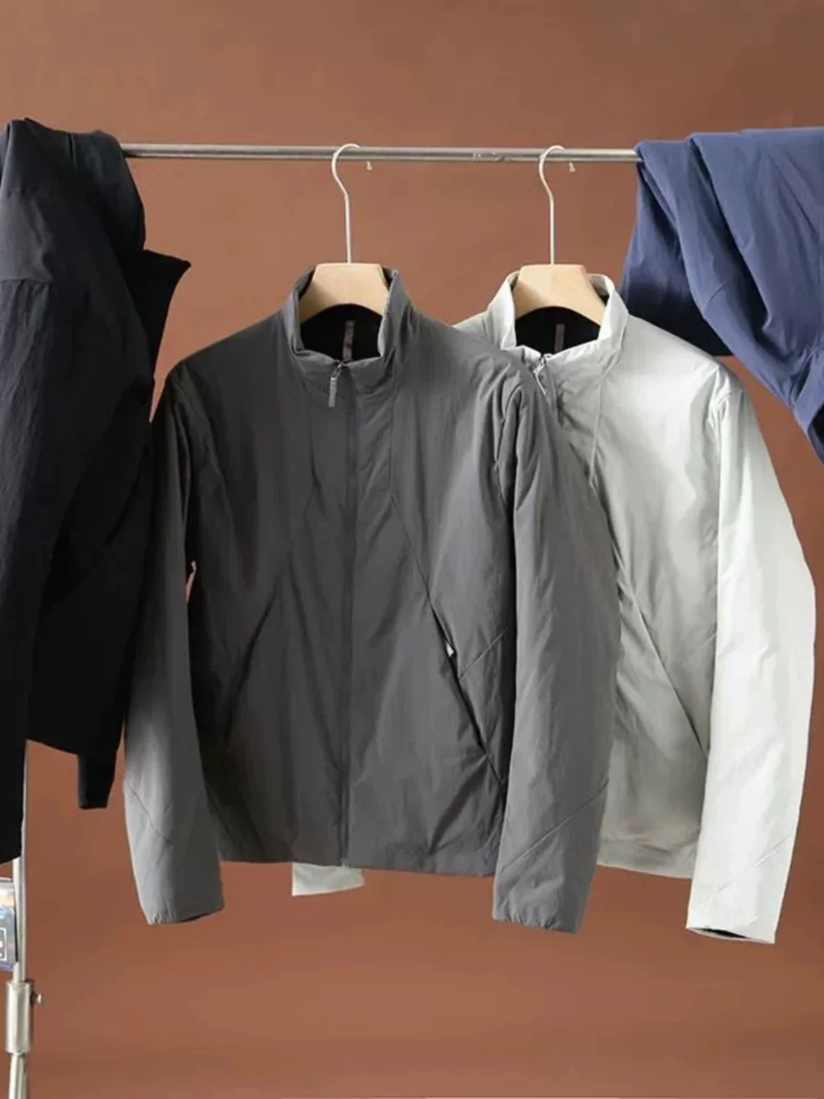 

Outdoor Men's Lightweight Cotton Jaet Windproof Waterproof Warm Stand Collar Casual Faion Ci Sle Stand Fit Youth