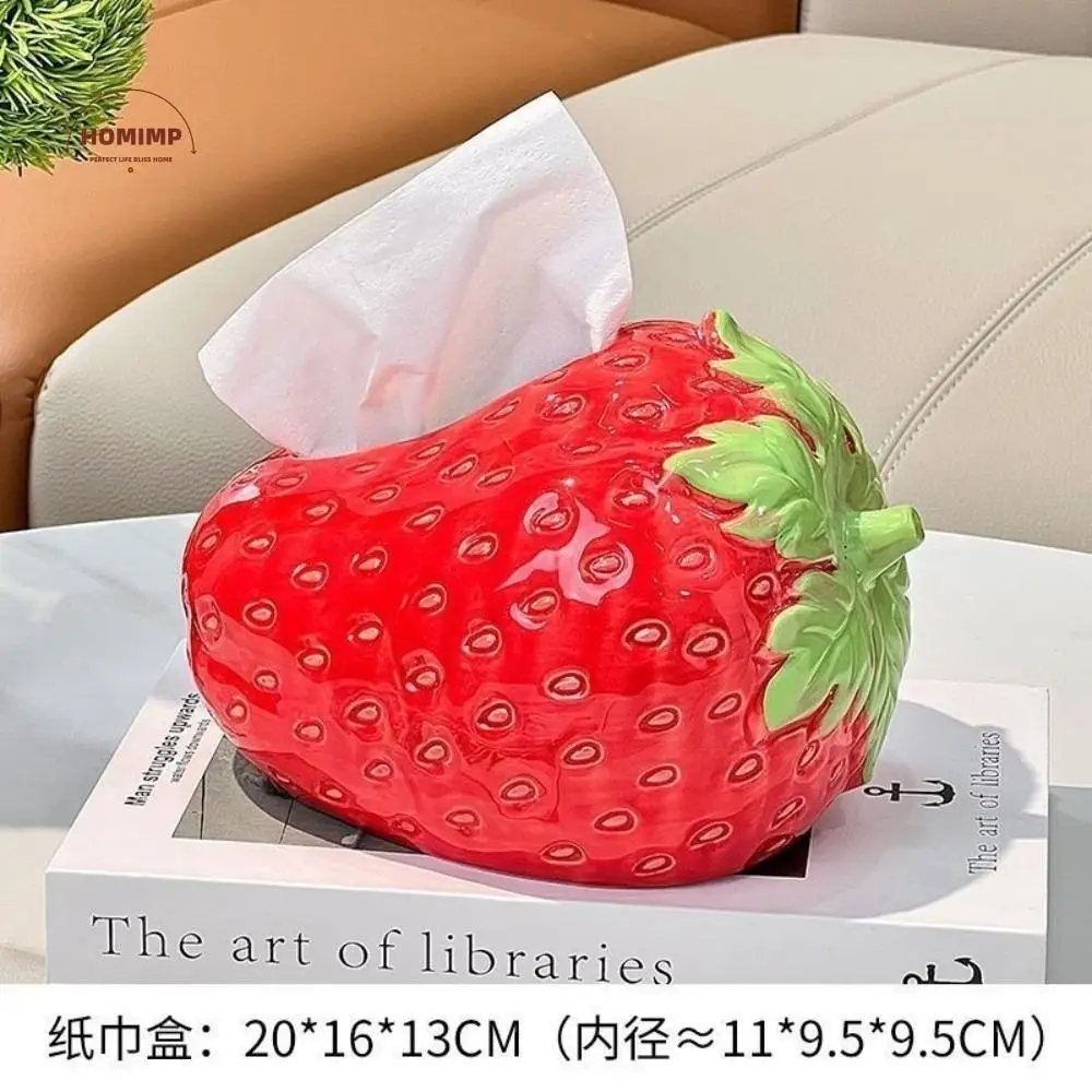 

Creative Cute Strawberry Tissue Box Large Capacity Universal Napkins Box Plastics Tissue Dispenser Living Room