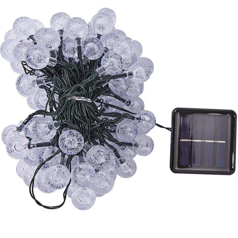 

LED Globe String Lights Waterproof Solar String Lights Outdoor Crystal Globe Fairy Light Festoon for Garden Party Decor