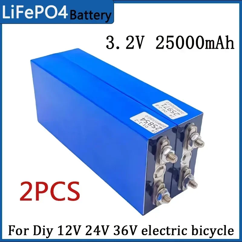 LiFePO4  3.2V 25Ah Battery Cell 25000mAh Li-ion lpega Phosphate Deep Cycles for Diy 12V 24V 36V 48V Solar Energy UPS Power