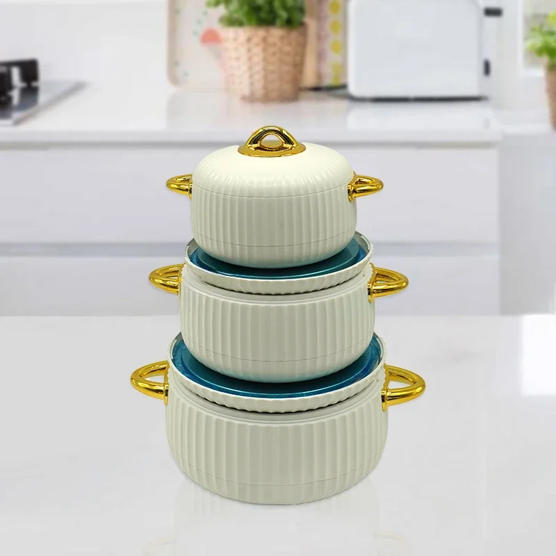 # l YJM9920 Capacity 1+2+3.5L Factory Hot Sale Elegant casserole set luxury food warmer set Paint Spraying food warmer sets of 3