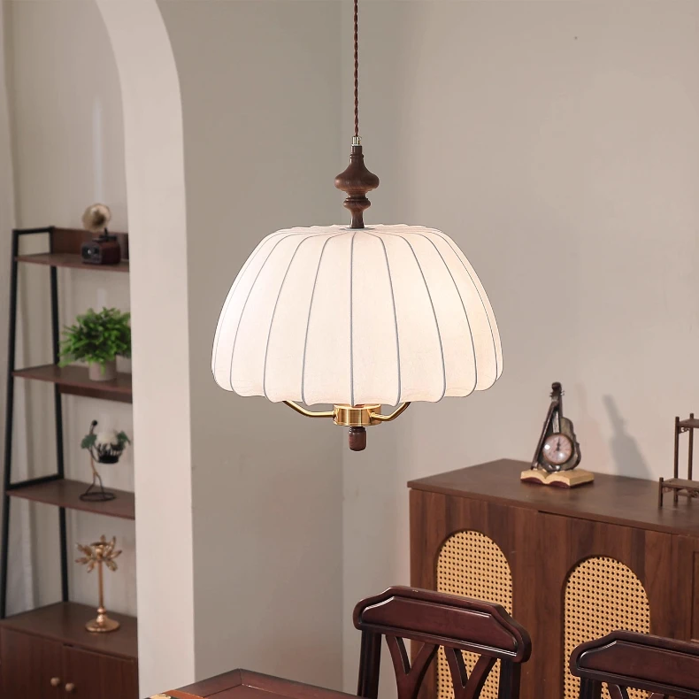

Japanese Wabi-sabi White Silk Ceiling Pendant Lights LED 27 Retro Classical Hanging Lamps Living/ Tea Room Bedroom Restaurant