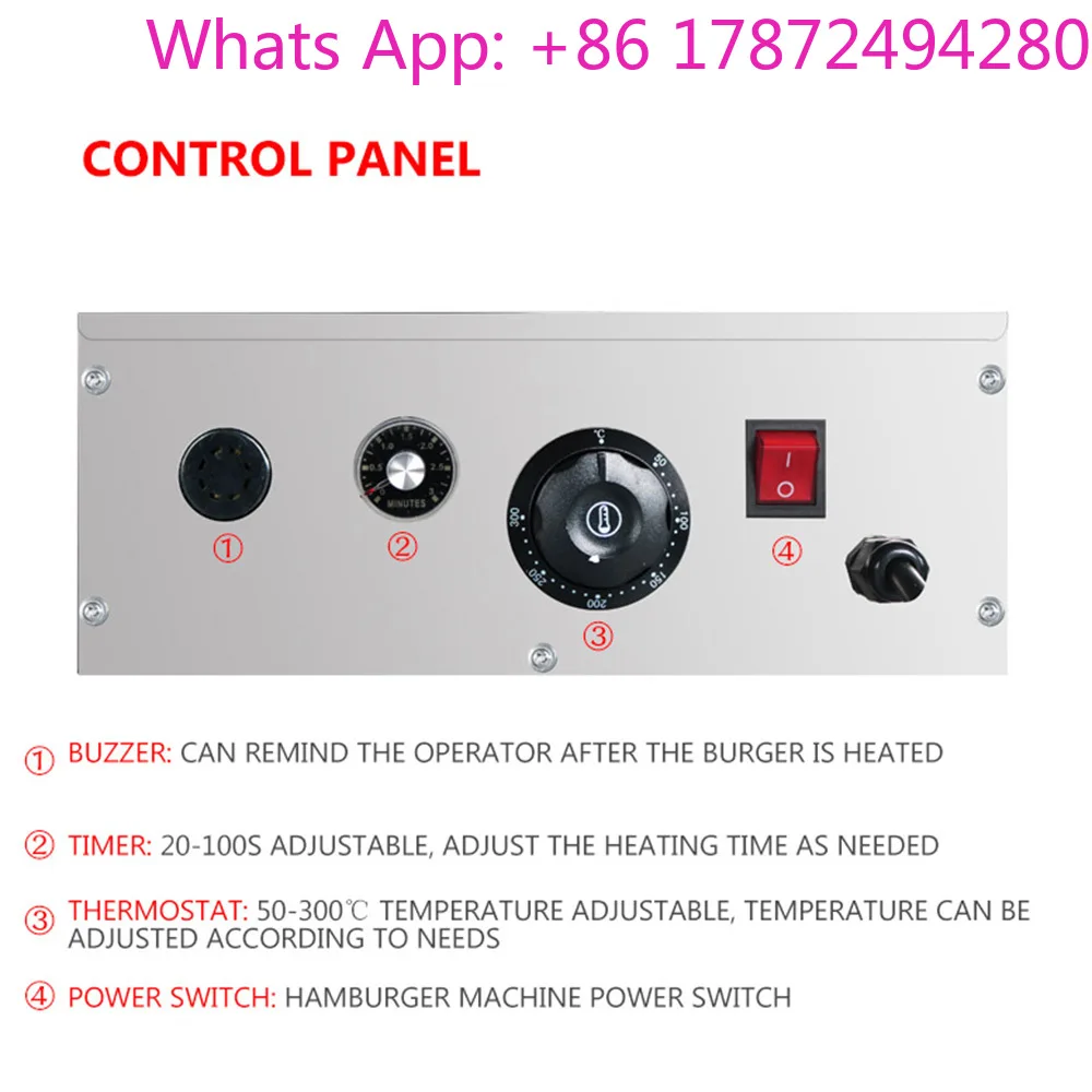 Commercial Burger Grill Aluminum Plate Toaster Automatic Hamburger Bread Machine Double-layer Hamburger Heating Machine view 5