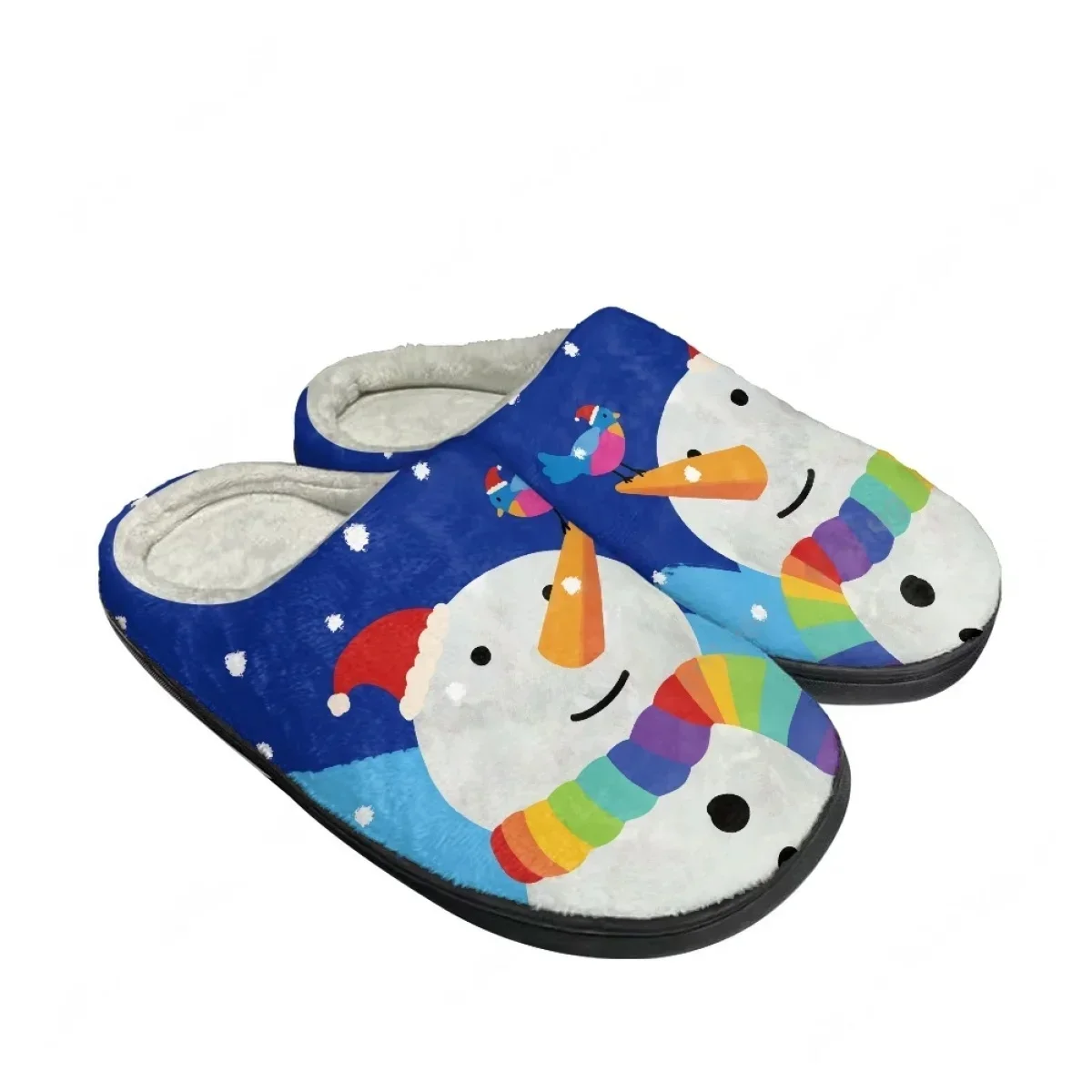 

Новые плюшевые домашние тапочки с шарфом в виде снеговика для мужчин, женщин и подростков, хлопковые, теплые, на заказ