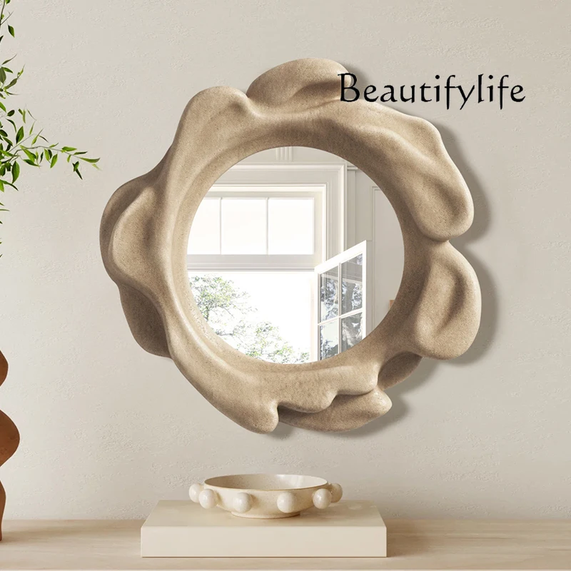 French creative design makeup mirror artistic sense household porch fireplace decoration retro wall hanging washing mirror