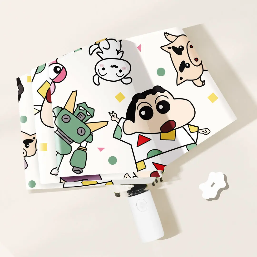 New Anime Crayon Shin-chan Kawaii Figure Foldable and portable Sunshade umbrella ultraviolet-proof Umbrella Cosplay props Gifts