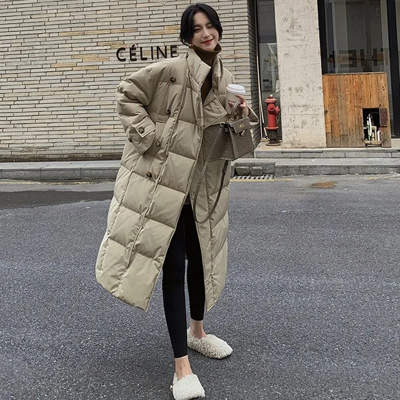 New Winter Warm Cotton Clothes Long Women Korean Loose Down Cotton Jacket Design Sense Female Thicke Hooded Parker Padded Jacket