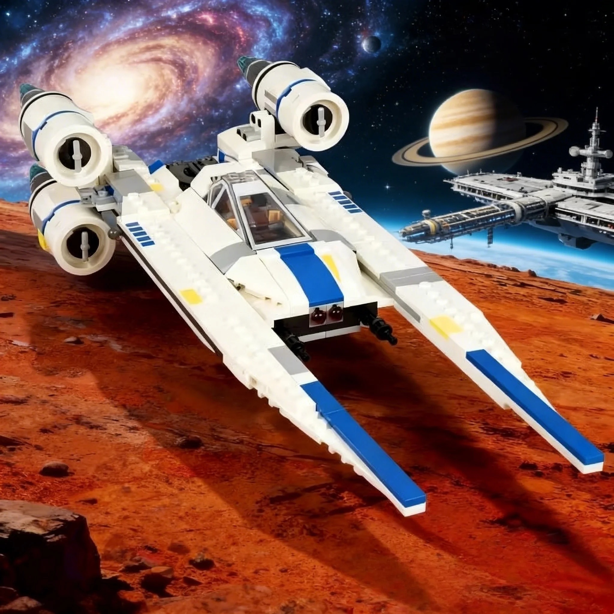 

2026 U-wing MOD fighter Galaxy War Space Battleship Building blocks DIY model assembly toy Christmas Birthday Gift