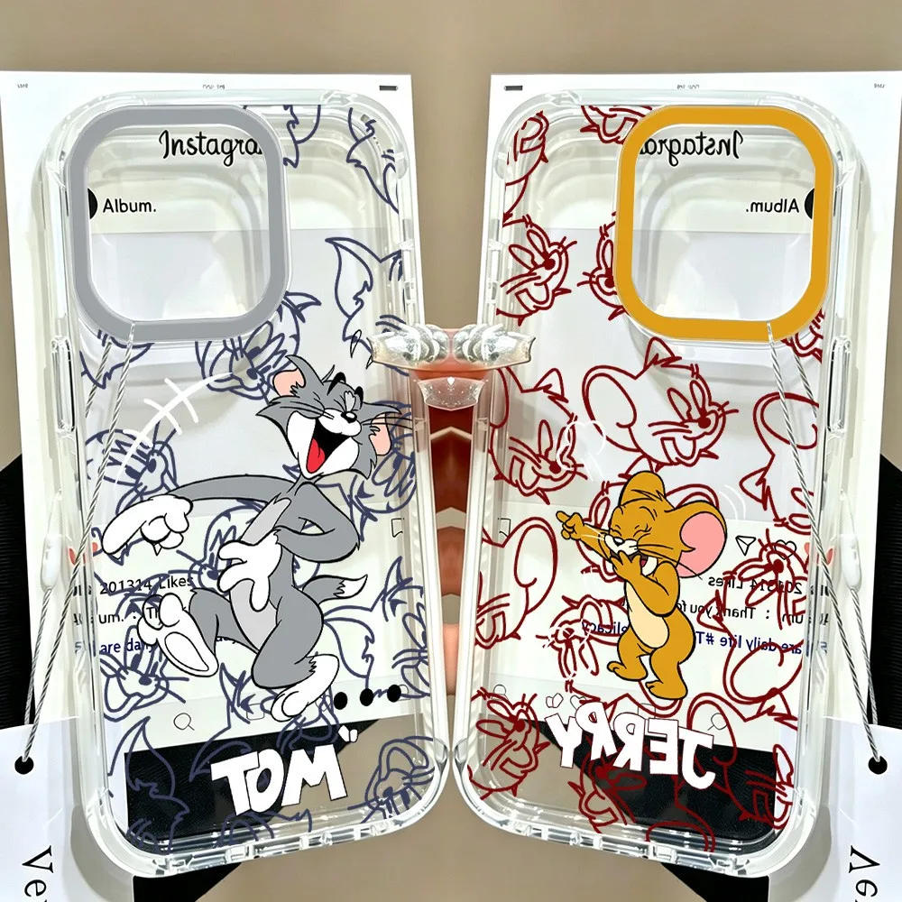 Cute Toms and Jerrys Phone Case For Samsung Galaxy A27 A37 A57 A16 A07 A17 A36 A26 A56 A55 A35 A25 A15 A54 A24 A14 A06 4G 5G