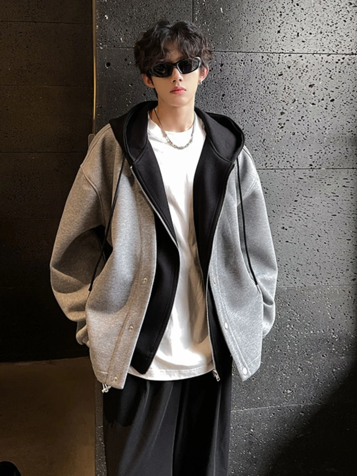 

Cleanfit Men's Hoodie Jaet American Sle Design Sensation Casual Outerwear Windproof Long Sve Zipper Closure Color