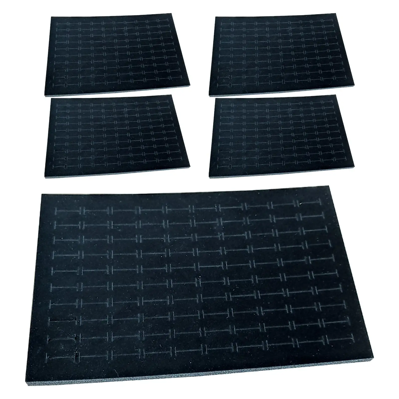 5Pcs 100 Slots Ring Pad Foam Insert Foam Pads Stackable Velvet Rings Insert Selling Rings Mats Jewelry Holder Inserts Accessory