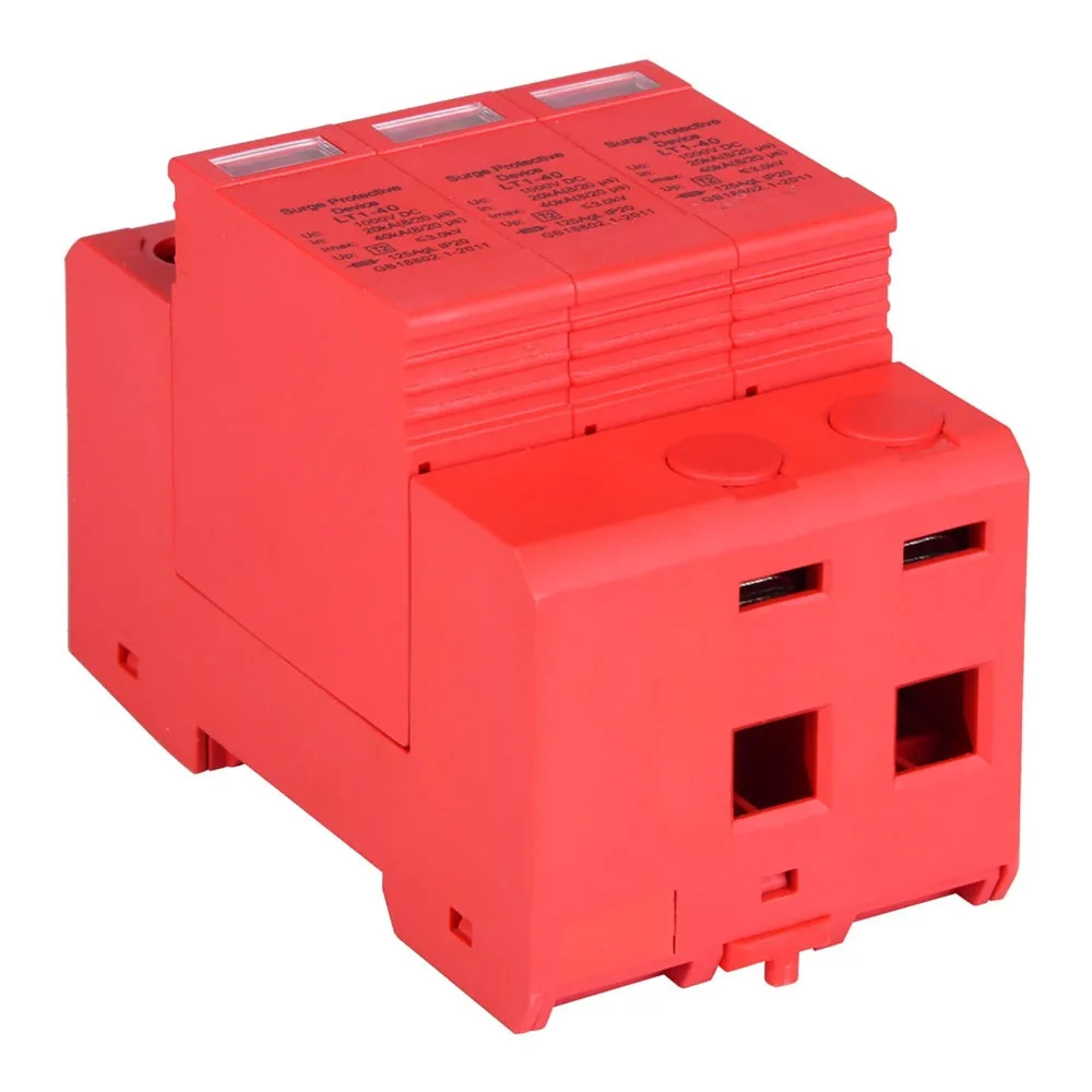 

durable 3P DC Power Protector 40A 1000VDC Lightning Protection Arrester Voltage Arrester Device Electrical Protection