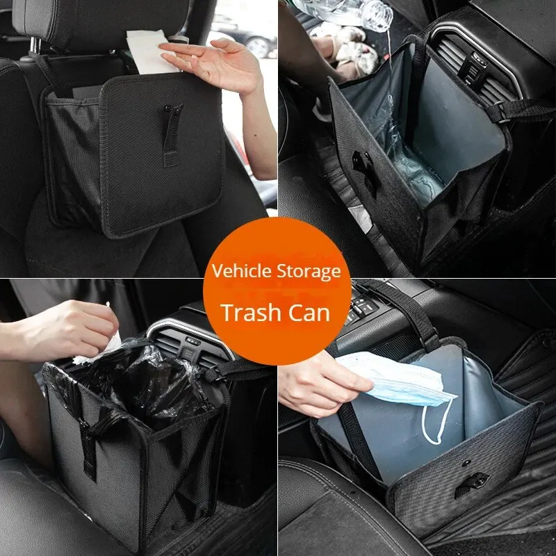 Car Trash Can Folding Portable Multifunctional Seat Back Hanging Storage Bag Waterproof Car Storage Bag