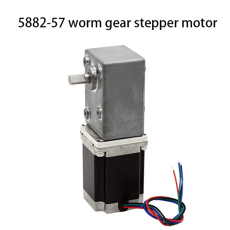5882-57 Worm Gearbox Right Angle All Metal Gearbox Drive High Torque Motor 250kgf.cm 57 Stepper Reduction Motor